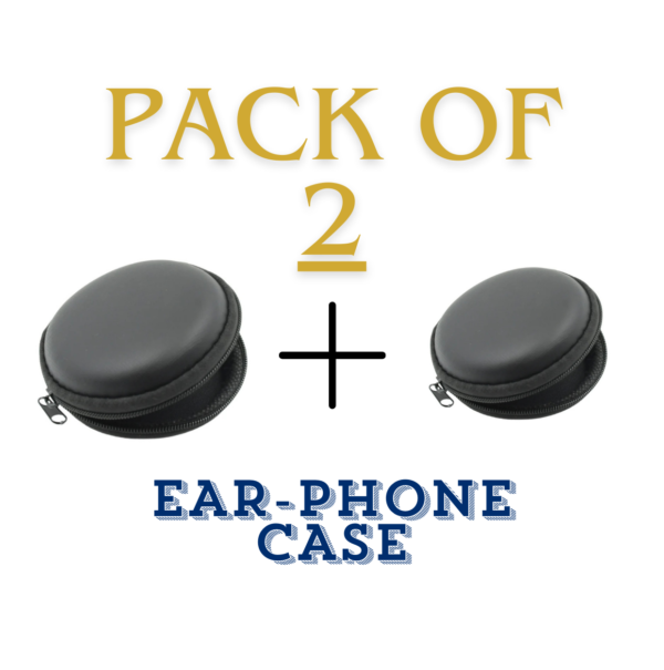 Cute Round Earphone Carrying Case - Multi-Use Pocket Pouch (Pack of 2)