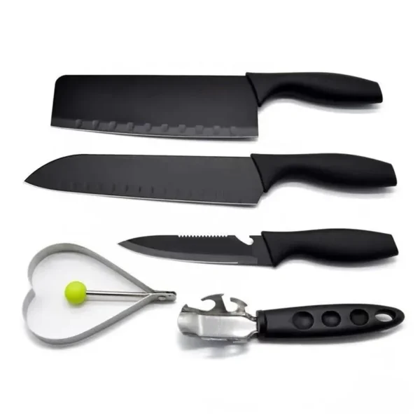 5-Piece Stainless Steel Kitchen Knife Set – Chef, Chopping, Utility, Butcher Knives