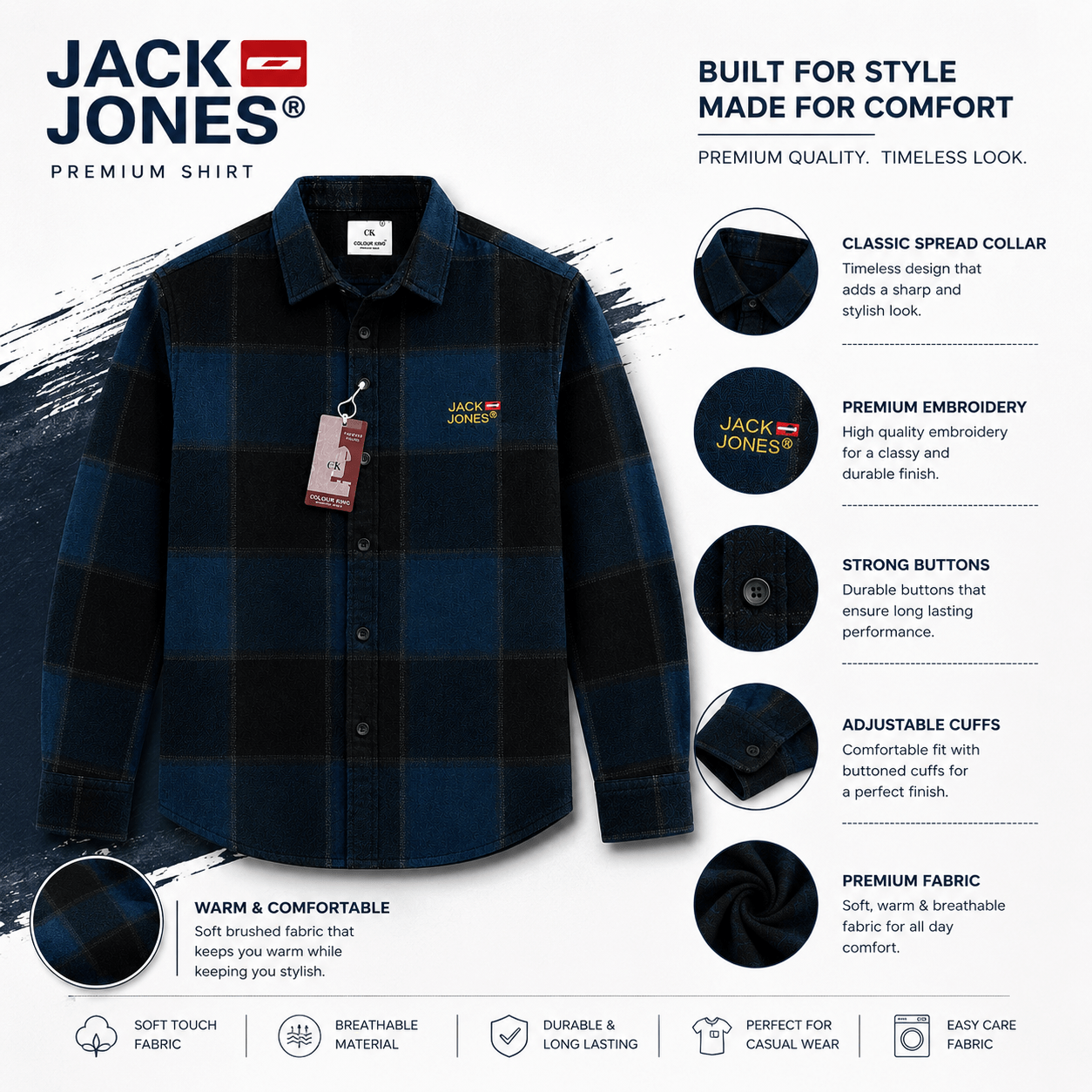 Men's Premium Checked Oversized Casual Shirt | Boxy Fit Shirts | Snappify Store (Copy) 5 Men's Premium Checked Oversized Casual Shirt | Boxy Fit Shirts | Snappify Store (Copy) - Image 5