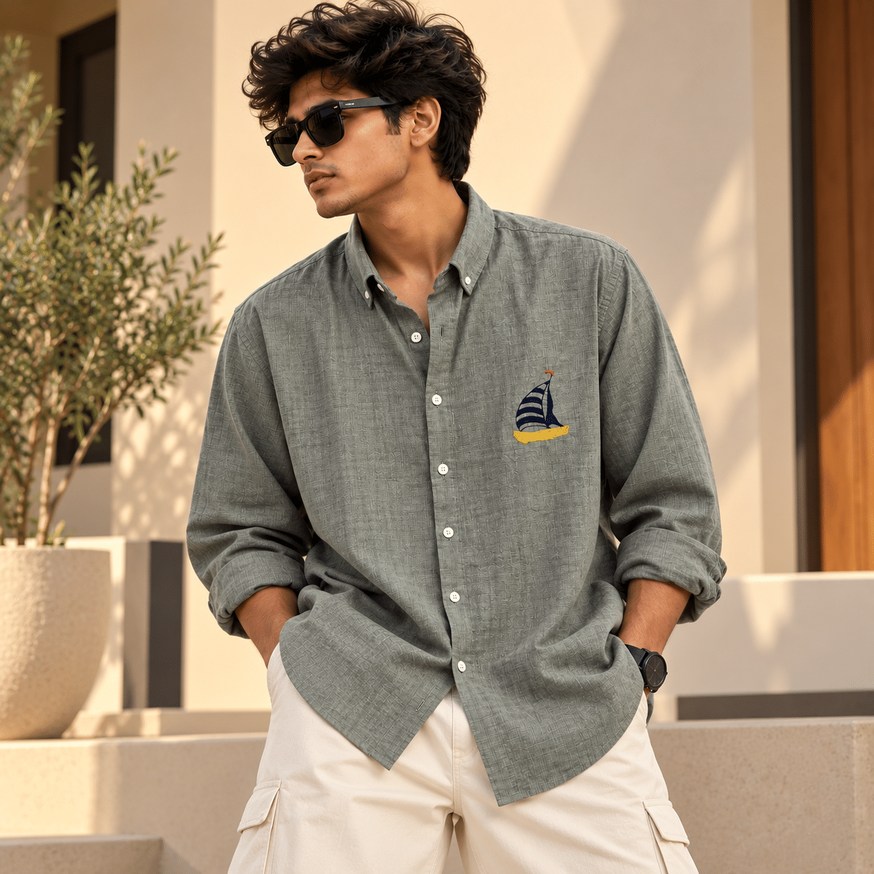Men's Grey Shirt – Stylish Casual Wear 3 Men's Grey Shirt – Stylish Casual Wear - Image 3