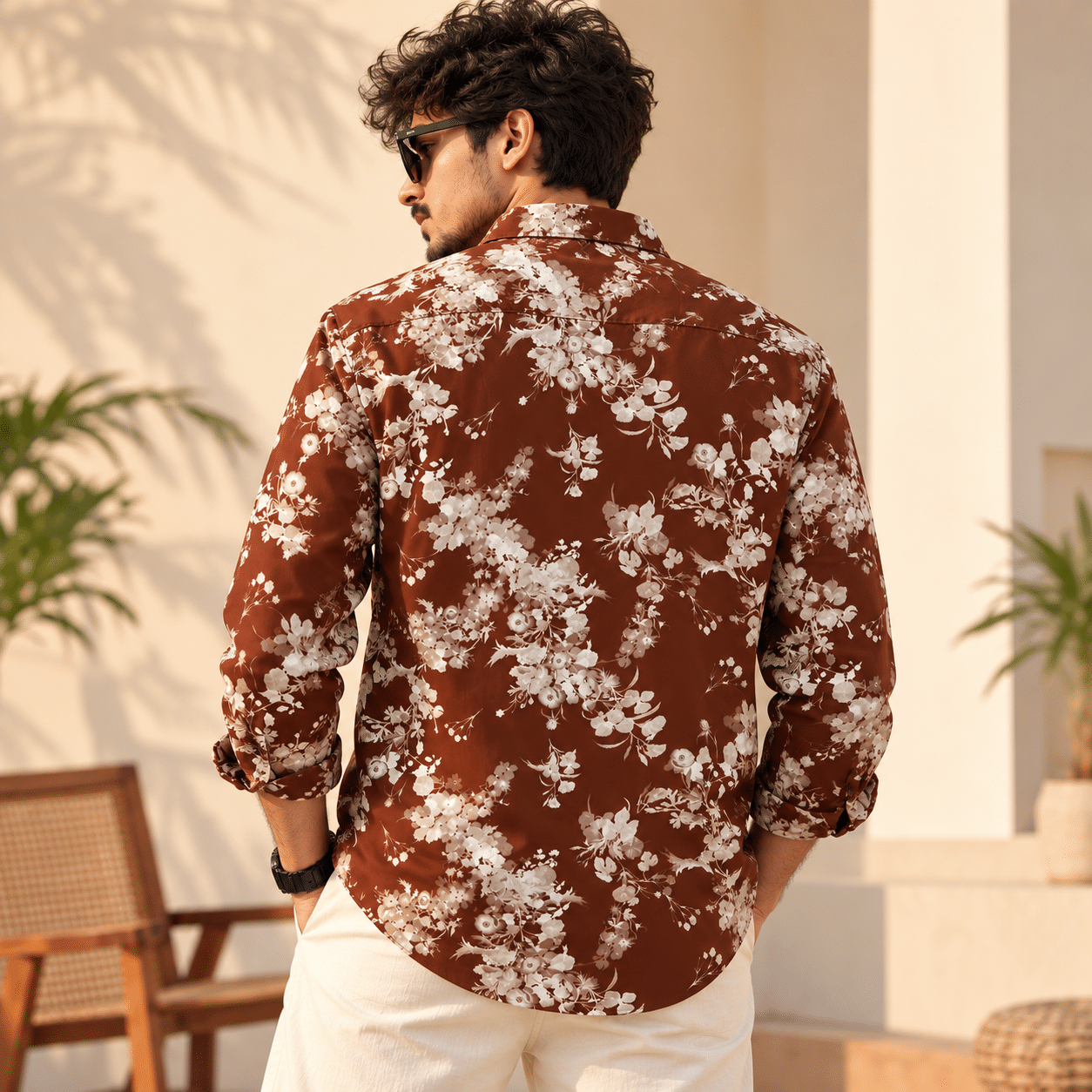 Men's Brown Floral Printed Shirt: 5 Stylish Outfit Ideas 4 Men's Brown Floral Printed Shirt: 5 Stylish Outfit Ideas - Image 4