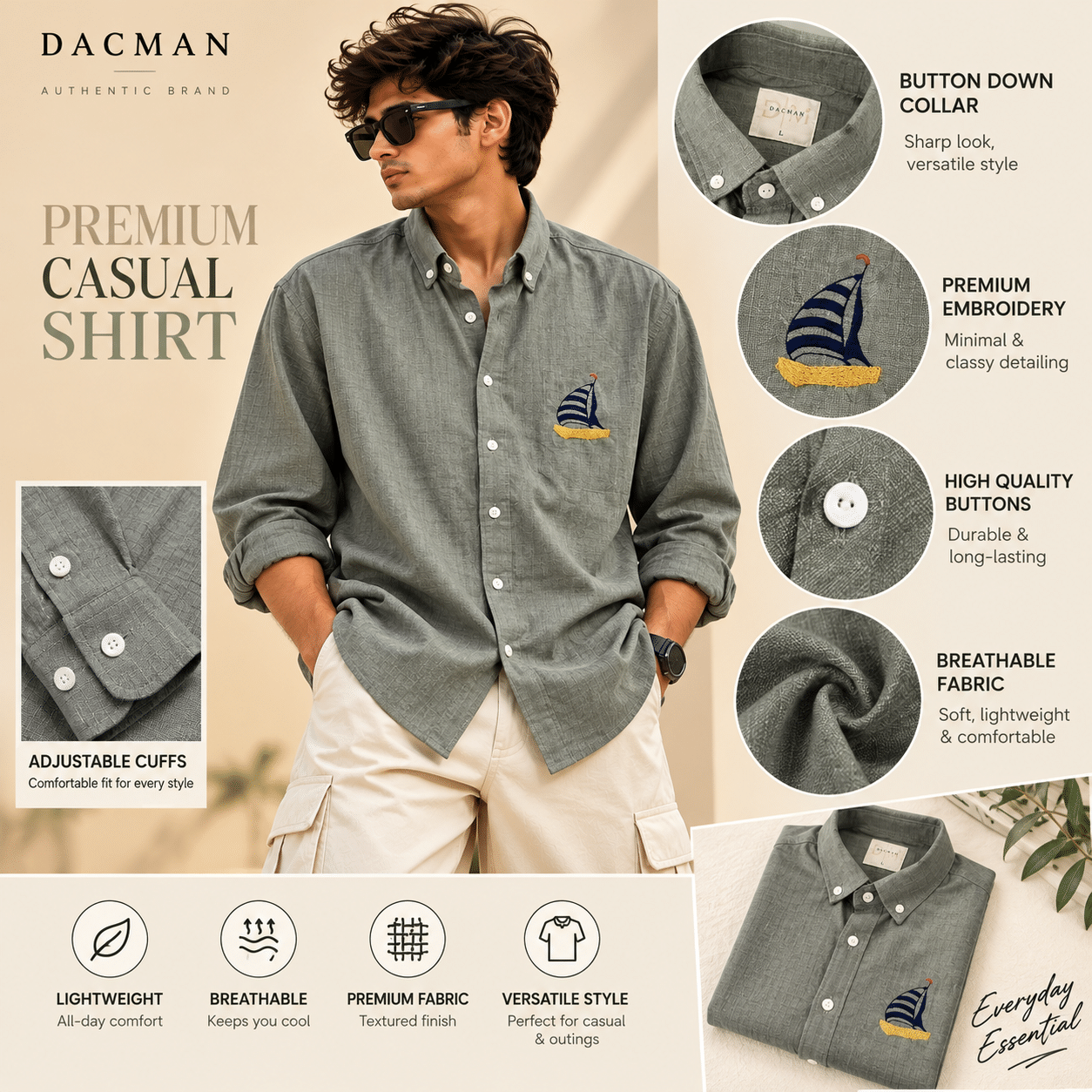 Men's Grey Shirt – Stylish Casual Wear 5 Men's Grey Shirt – Stylish Casual Wear - Image 5