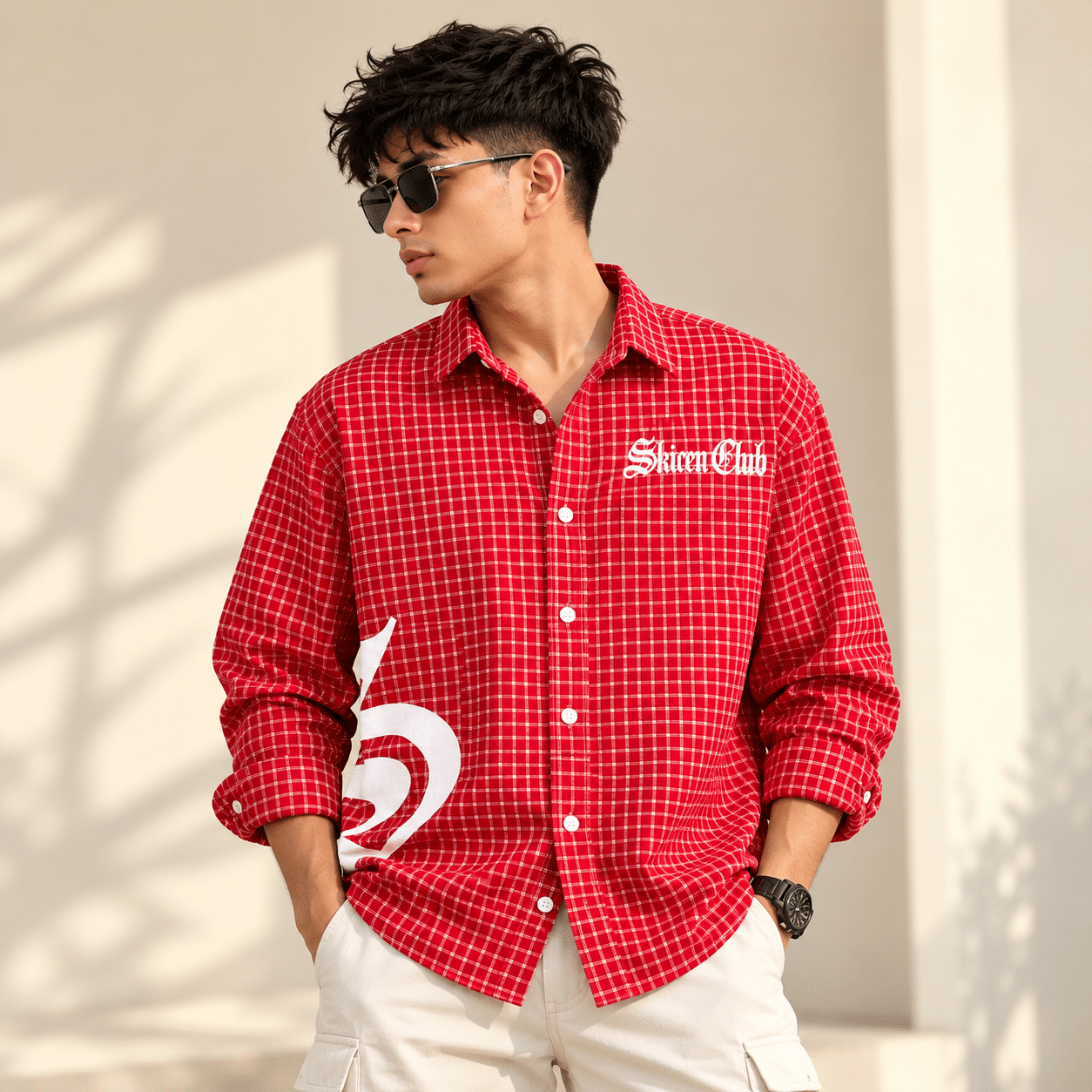 Men's Red Checkered Shirt | Stripped Shirts | Snappify Store 3 Men's Red Checkered Shirt | Stripped Shirts | Snappify Store - Image 3