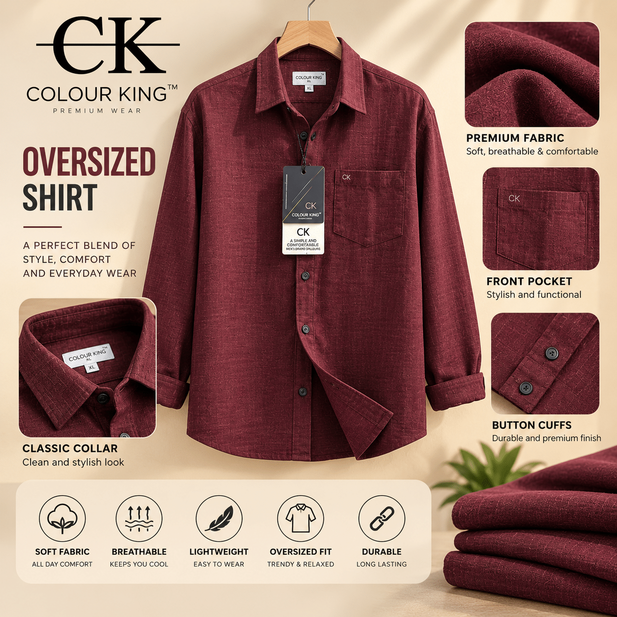 Maroon Shirt for Men – Stylish Full Sleeve Shirt | Snappify 5 Maroon Shirt for Men – Stylish Full Sleeve Shirt | Snappify - Image 5
